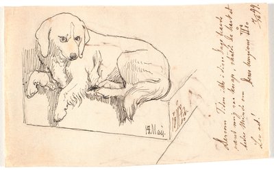 Perro acostado de Johan Thomas Lundbye