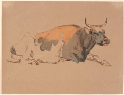 Vaca tumbada roja y negra de Johan Thomas Lundbye