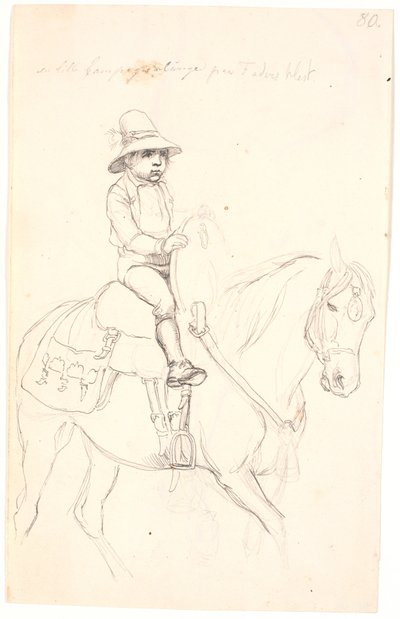 Niño pequeño montando un caballo de Johan Thomas Lundbye