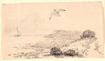 La gaviota. Ilustración para "Fábulas para niños" de Kaalund de Johan Thomas Lundbye