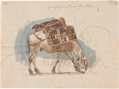 Mula con cesta de gallinas de Johan Thomas Lundbye
