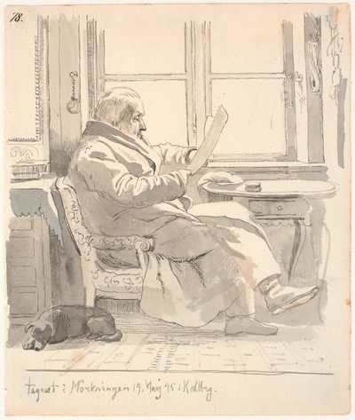 Retrato del abuelo de J. Th. Lundbye, consejero de justicia y administrador de aduanas E. Bonnevie de Johan Thomas Lundbye