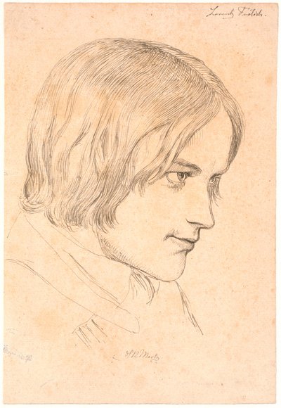 Retrato del pintor Lorenz Frølich (1820-1908) de Johan Thomas Lundbye