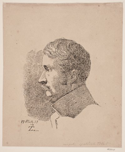 Retrato de Perfil del Hermano Mayor del Artista, Ministro de Guerra y Coronel C.C. Lundbye de Johan Thomas Lundbye