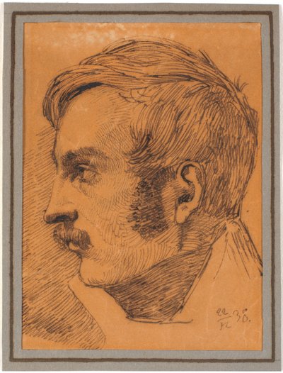 Retrato de perfil del hermano del artista, posiblemente el futuro ministro de guerra de Johan Thomas Lundbye