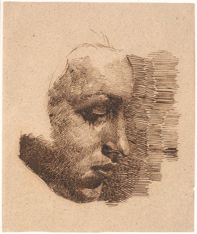 Retrato de perfil de Johan Thomas Lundbye