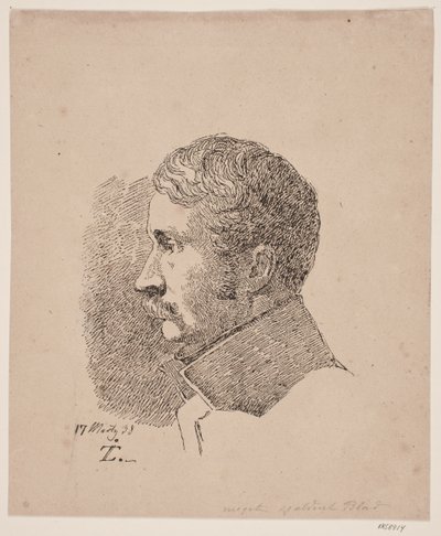 Retrato de Perfil del Hermano Mayor del Artista, Ministro de Guerra y Coronel C.C. Lundbye de Johan Thomas Lundbye