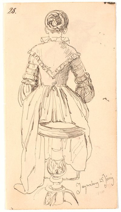 Mujer sentada de espaldas de Johan Thomas Lundbye