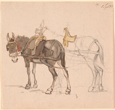 Dos mulas de tiro de Johan Thomas Lundbye