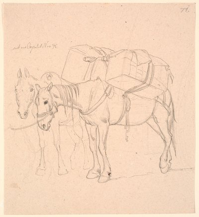 Dos caballos con carga de Johan Thomas Lundbye