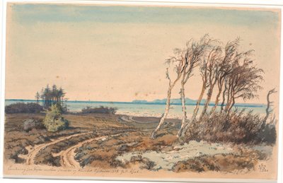 Vista hacia Kullen desde la costa entre Odinshøj y Hornbæk de Johan Thomas Lundbye