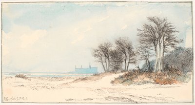 Vista de Kronborg desde la costa norte de Helsingør de Johan Thomas Lundbye
