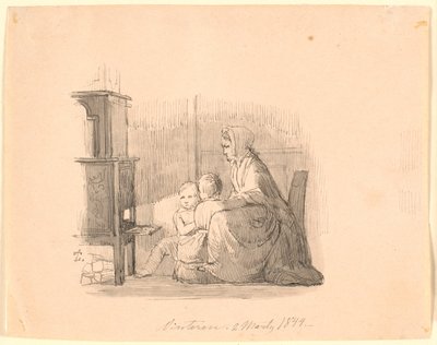 El invierno. Ilustración para "Fabulas para Niños" de Kaalund. Ver comentario del catálogo de archivos. de Johan Thomas Lundbye
