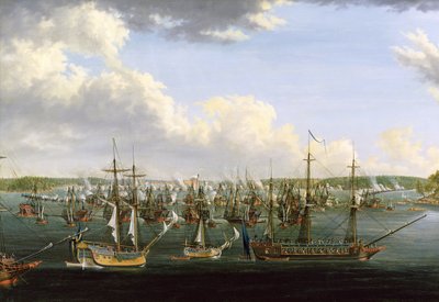 La Batalla de Fredrikshamn, 15 de mayo de 1790 de Johan Tietrich Schoultz