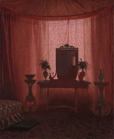 Un Dormitorio en el Palacio de Bernstorff cerca de Copenhague, ca. 1845 de Johan Vilhelm Gertner