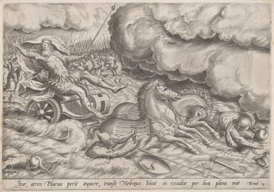 El Cruce del Mar Rojo de Johan Wierix, after Maarten van Cleef