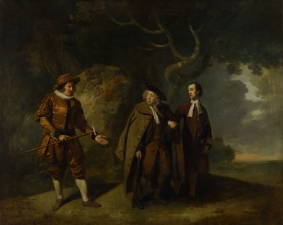 Parsons, Bransby y Watkyns en una escena de Lethe, 1766 de Johan Zoffany