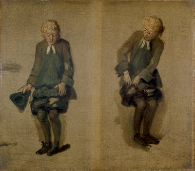 Dos bocetos de David Garrick como Abel Drugger en 