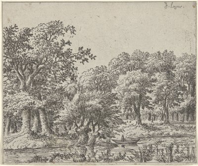 paisaje con barco de Johan de Lagoor