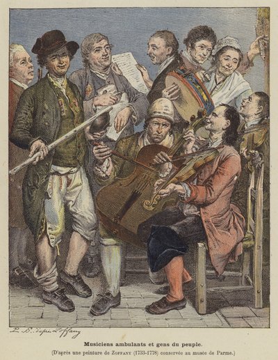 Músicos viajeros y gente común de Johann (after) Zoffany