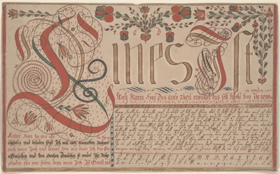 Ejercicio de escritura Vorschrift para Esther Hadmänn de Johann Adam Eyer