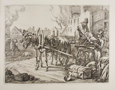 Cosacos saqueando en una ciudad de Johann Adam Klein