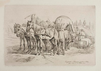 Carro de caballos húngaro de Johann Adam Klein