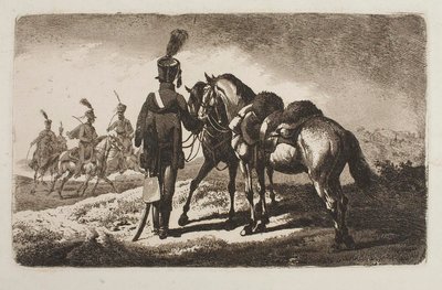 Húsar con caballos de Johann Adam Klein
