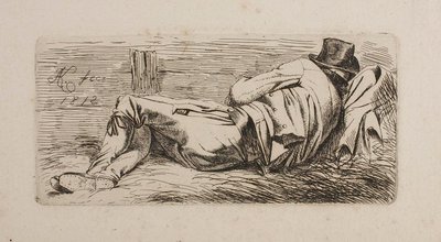 Hombre dormido sobre una litera de Johann Adam Klein
