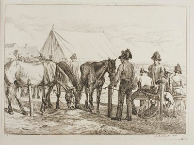 Soldados en un campamento militar de Johann Adam Klein