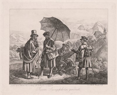 Los artistas en su viaje, 1819 de Johann Adam Klein