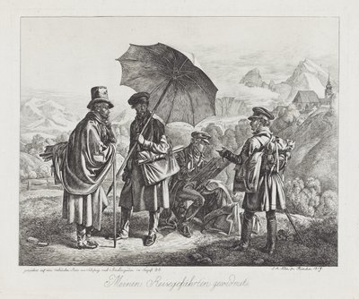 Los artistas en su viaje, pub. 1819 de Johann Adam Klein