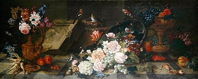 Naturaleza muerta con flores y frutas, c.1785-87 de Johann Amandus Winck