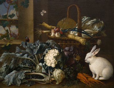 Naturaleza muerta con conejo (óleo sobre lienzo) de Johann Amandus Wink