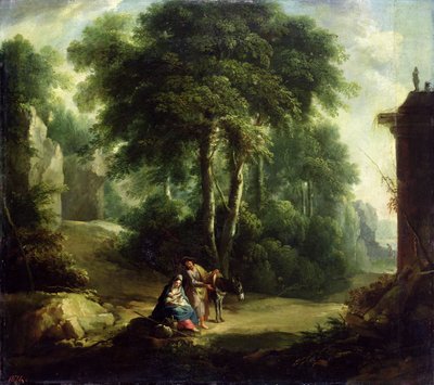 Descanso en la Huida a Egipto, 1874 de Johann Andreas Herrlein