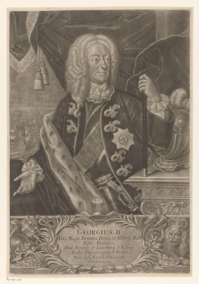 Retrato de Jorge II, Rey de Gran Bretaña de Johann Andreas Pfeffel (der Jüngere) (possibly)