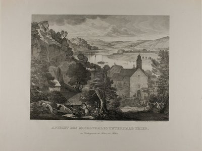 Vista del valle del Mosela por debajo de Tréveris con las rocas de Pallien en primer plano de Johann Anton Alban Ramboux