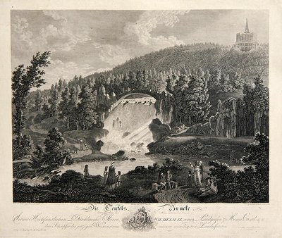 Puente del Diablo, grabado por J. Schroeder de Johann August (after) Nahl