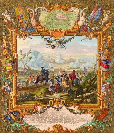 Captura de la Fortaleza de Audenarde por las Tropas Aliadas en 1708, principios del siglo XVIII de Johann August Corvinus