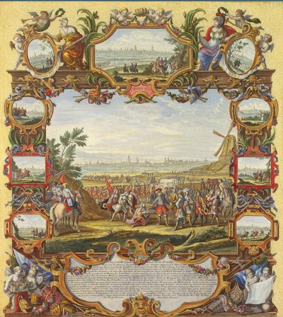 Captura de la fortaleza francesa de Menin por las tropas aliadas en 1706, principios del siglo XVIII de Johann August Corvinus