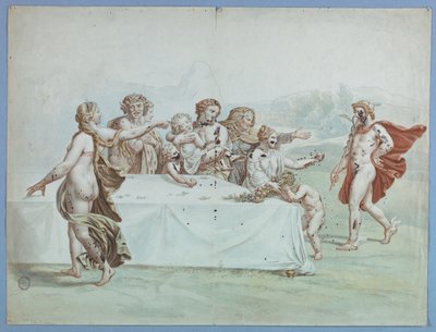 Hermes en el Jardín de las Hespérides de Johann August Nahl the Younger