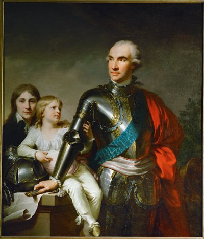El conde Stanislas Felix Potocki y sus dos hijos Felix-Georg y Stanislas ... de Johann Baptist Edler von Lampi
