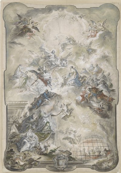 La Virgen y los santos intercediendo ante Cristo por las almas de los perdidos, 1771 o antes de Johann Baptist Enderle