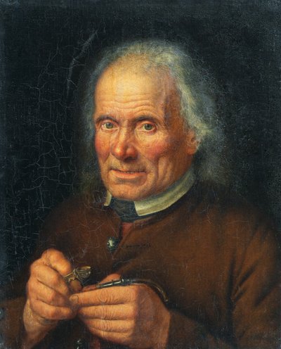 Viejo campesino llenando su pipa de Johann Baptist Höchle
