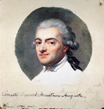 Retrato de Stanislaw II Augustus Poniatowski de Polonia (1732-1798), último rey de la República de las Dos Naciones y Gran Duque de Lituania (Retrato de Stanislaw II Augustus Poniatowski, Rey y Gran Duque de la Commonwealth lituana de Polonia). Trabajo de de Johann Baptist I Lampi