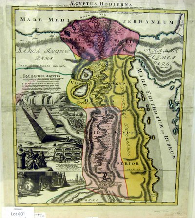 Aegyptus Hodierna, Mapa de Egipto, ca. 1720 de Johann Baptista Homann