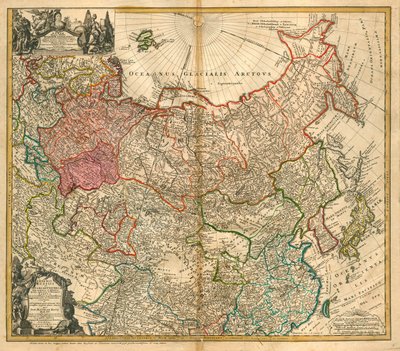 Mapa de Rusia de Johann Baptista Homann