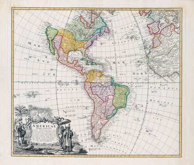 Mapa de las Américas, Americae Mappa Generalis de Johann Baptista Homann