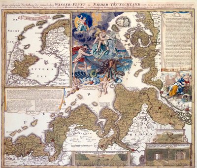 Mapa de la Inundación de Navidad de 1717 de Johann Baptista Homann