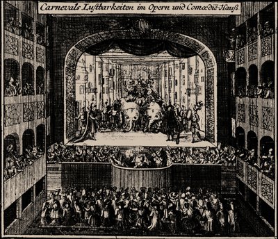 Teatro Markgrafen en Erlangen, 1721 de Johann Baptista Homann